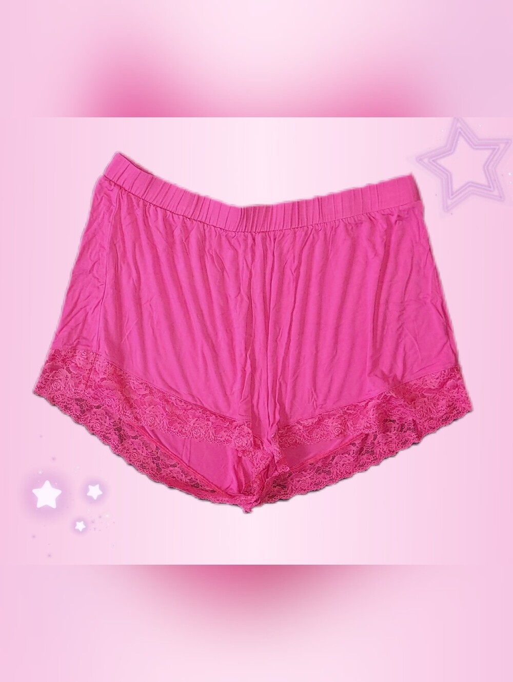Women’s Pink Lace-Trim Sleep Shorts, Super Soft Torrid Sz 3x